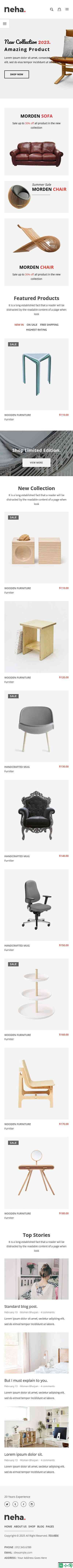 全能型极简界面电商网站模板-手机预览